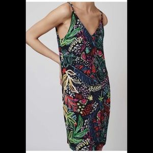 Topshop Tropical Print Slip Dress- Sz 6.   EUC!